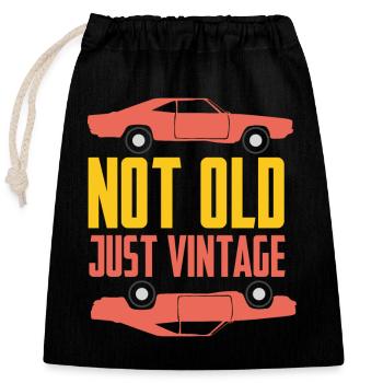 Voitures anciennes - Sac cadeau en coton avec cordon (25 x 30 cm) - noir - Devant