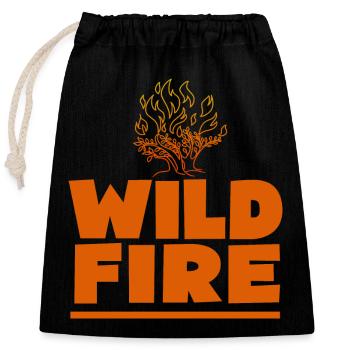 fire department wild fire - Fire brigade wild fire - Closable cotton gift bag (25x30cm) - black - Front