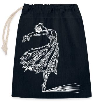 Elegant vintage dancer - Closable cotton gift bag (25x30cm) - navy - Front