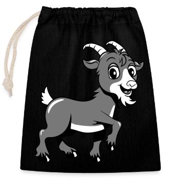 Goat moaning smiles - Closable cotton gift bag (25x30cm) - black - Front