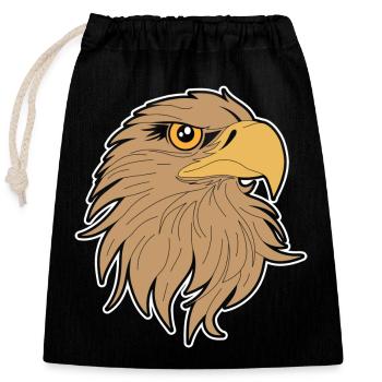 Bird Fan Bird of Prey Eagle Falcon Buzzard Design - Closable cotton gift bag (25x30cm) - black - Front