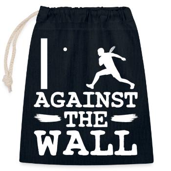 Squash contre le mur en disant - Sac cadeau en coton avec cordon (25 x 30 cm) - bleu marine - Devant