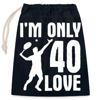 I am only 40 Love Tennis Spruch - Verschließbarer Geschenkbeutel aus Baumwolle (25x30cm) - Navy - Vorne
