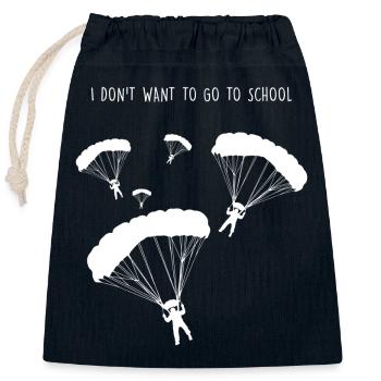 Ich will nicht zur Schule gehen - Verschließbarer Geschenkbeutel aus Baumwolle (25x30cm) - Navy - Vorne