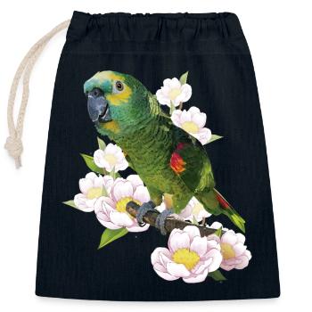 The blue-fronted amazon - Closable cotton gift bag (25x30cm) - navy - Front