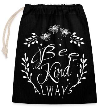 Bee-friendly always bees - Closable cotton gift bag (25x30cm) - black - Front