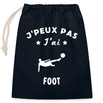Humour Sportif Football - Sac cadeau en coton avec cordon (25 x 30 cm) - bleu marine - Devant