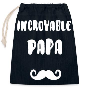Incroyable papa - Sac cadeau en coton avec cordon (25 x 30 cm) - bleu marine - Devant