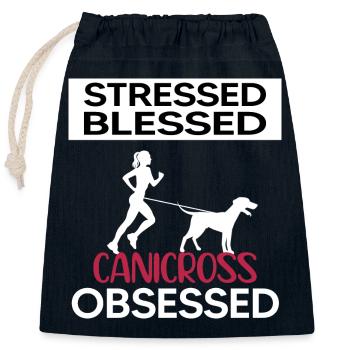 Canicross dogrun laufen mit Hund canicrossgirl - Verschließbarer Geschenkbeutel aus Baumwolle (25x30cm) - Navy - Vorne