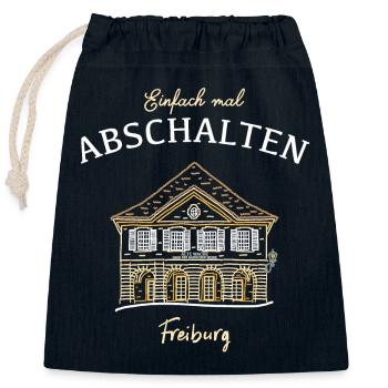 Freiburg, Münsterplatz, Alte Wache - Verschließbarer Geschenkbeutel aus Baumwolle (25x30cm) - Navy - Vorne