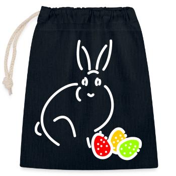 Easter Bunny - Closable cotton gift bag (25x30cm) - navy - Front