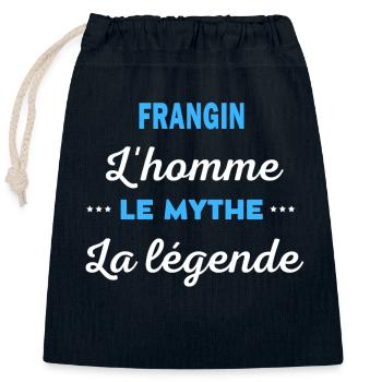 FRANGIN homme mythe légende - Sac cadeau en coton avec cordon (25 x 30 cm) - bleu marine - Devant
