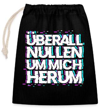 Informatiker Programmierer Computer Cloud Internet - Verschließbarer Geschenkbeutel aus Baumwolle (25x30cm) - Schwarz - Vorne