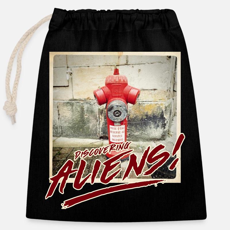 Aliens 18 - Verschließbarer Geschenkbeutel aus Baumwolle (25x30cm) - Schwarz