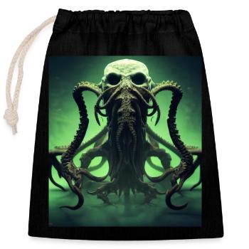 Alien trifft Cthulhu auf Steroiden - Verschließbarer Geschenkbeutel aus Baumwolle (25x30cm) - Schwarz - Vorne