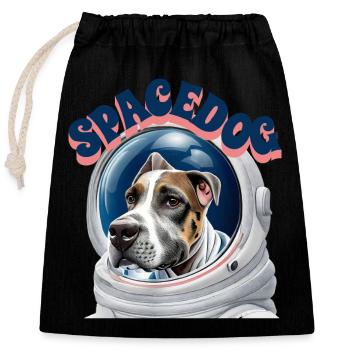 Great dane space dog - Closable cotton gift bag (25x30cm) - black - Front