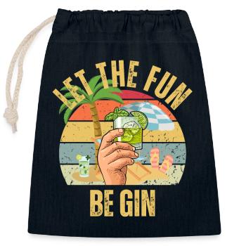 Sommerfest Let The Fun Be Gin - Verschließbarer Geschenkbeutel aus Baumwolle (25x30cm) - Navy - Vorne
