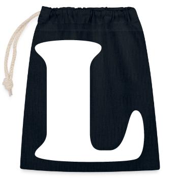 Letter l - Closable cotton gift bag (25x30cm) - navy - Front