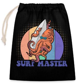 Summer Waves Surfing Octopus Water Sports Board - Closable cotton gift bag (25x30cm) - black - Front