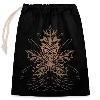Maple Leaf, Leaf, Foliage, Autumn - Closable cotton gift bag (25x30cm) - black - Front