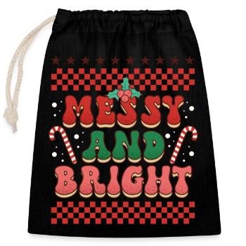Messy and Bright - Closable cotton gift bag (25x30cm) - black - Front