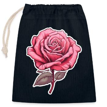 Rose pink - Verschließbarer Geschenkbeutel aus Baumwolle (25x30cm) - Navy - Vorne