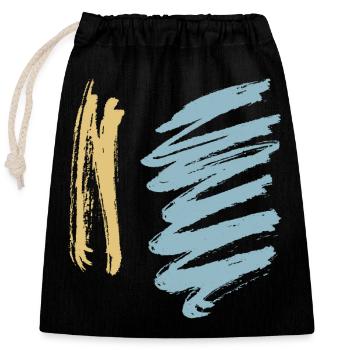 Colors Painting - Minimal Hatching Graphic - Closable cotton gift bag (25x30cm) - black - Front