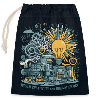 World Creativity and Innovation Day - Verschließbarer Geschenkbeutel aus Baumwolle (25x30cm) - Navy - Vorne