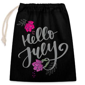 Bonjour Juillet Mois Juillet - Sac cadeau en coton avec cordon (25 x 30 cm) - noir - Devant
