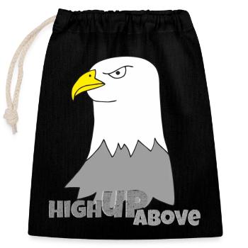 adler high up - Verschließbarer Geschenkbeutel aus Baumwolle (25x30cm) - Schwarz - Vorne