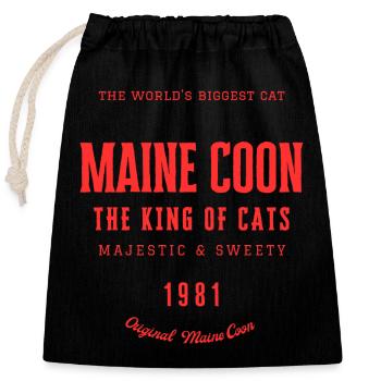 Maine Coon - Chat le plus grand du monde - Sac cadeau en coton avec cordon (25 x 30 cm) - noir - Devant