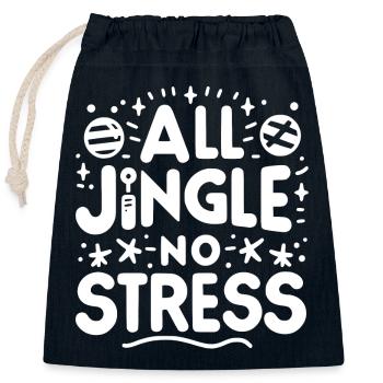 All Jingle No Stress - Closable cotton gift bag (25x30cm) - navy - Front