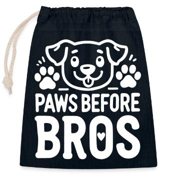 Pattes avant les frères - Sac cadeau en coton avec cordon (25 x 30 cm) - bleu marine - Devant