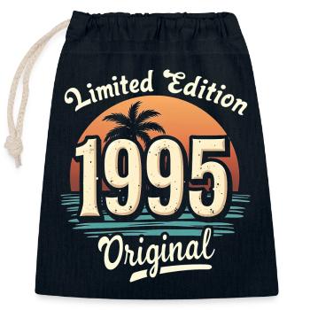 1995 Vintage - 30 Years - Closable cotton gift bag (25x30cm) - navy - Front