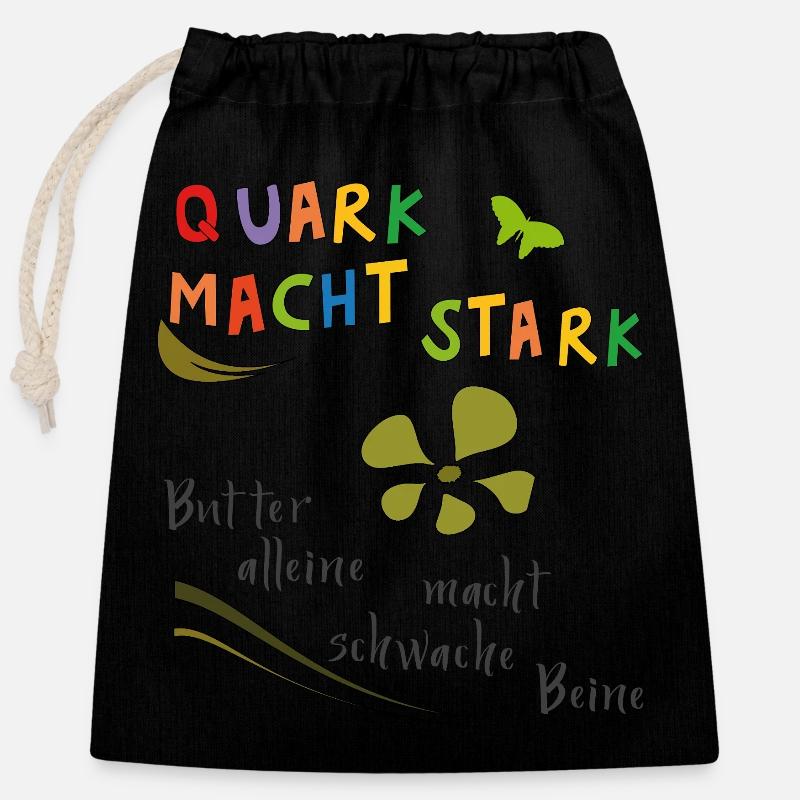 Quark makes you strong - Closable cotton gift bag (25x30cm) - black
