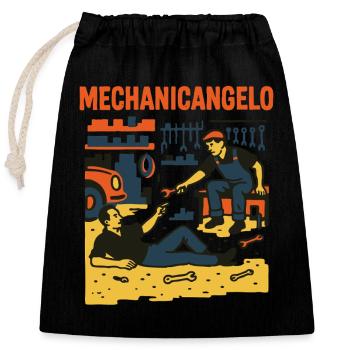 Mechanicangelo Lustige Garage Kunst Parodie Auto Liebhaber - Verschließbarer Geschenkbeutel aus Baumwolle (25x30cm) - Schwarz - Vorne