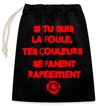 La foule - Sac cadeau en coton avec cordon (25 x 30 cm) - noir - Devant