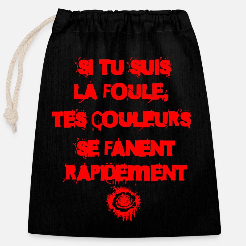 Die Menge - Verschließbarer Geschenkbeutel aus Baumwolle (25x30cm) - Schwarz