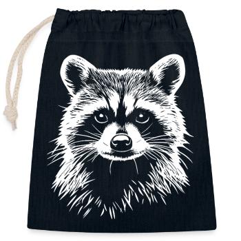 Raton laveur - Sac cadeau en coton avec cordon (25 x 30 cm) - bleu marine - Devant