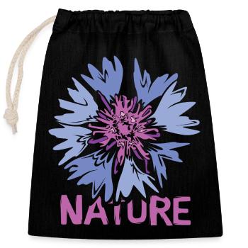 Blumen Nature Design – Wildblume Illustration - Verschließbarer Geschenkbeutel aus Baumwolle (25x30cm) - Schwarz - Vorne