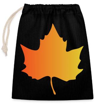 Herbstlicher Farbverlauf Ahornblatt - Verschließbarer Geschenkbeutel aus Baumwolle (25x30cm) - Schwarz - Vorne