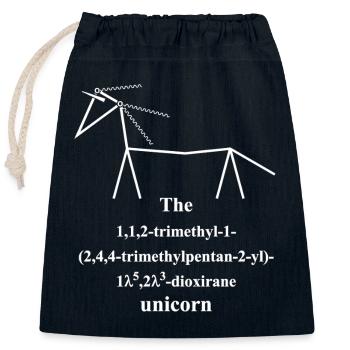 Unicorn - Nerd IUPAC Nomenclature - Chemistry - black - Closable cotton gift bag (25x30cm) - navy - Front