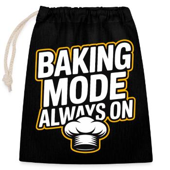Mode de cuisson toujours activé - Sac cadeau en coton avec cordon (25 x 30 cm) - noir - Devant