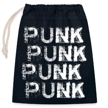 Logo répété du punk grunge - Sac cadeau en coton avec cordon (25 x 30 cm) - bleu marine - Devant