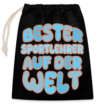 Sportlehrer als Berufung - Verschließbarer Geschenkbeutel aus Baumwolle (25x30cm) - Schwarz - Vorne