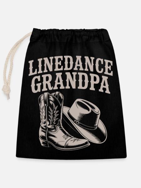 Linedance Opa Boots - Verschließbarer Geschenkbeutel aus Baumwolle (25x30cm) - Schwarz