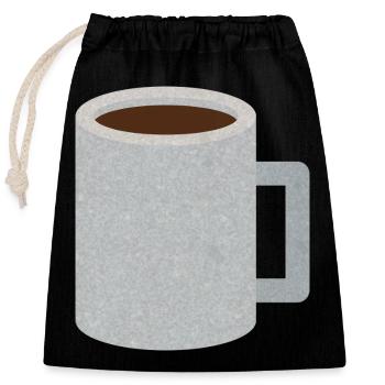 Stein-Speckle-Kaffeetasse - Verschließbarer Geschenkbeutel aus Baumwolle (25x30cm) - Schwarz - Vorne