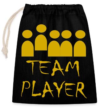 Team Player Silhouette - Closable cotton gift bag (25x30cm) - black - Front