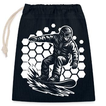 Coole Snowboard Inspiration - Verschließbarer Geschenkbeutel aus Baumwolle (25x30cm) - Navy - Vorne