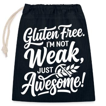 Glutenfrei Weak Awesome Humor - Verschließbarer Geschenkbeutel aus Baumwolle (25x30cm) - Navy - Vorne